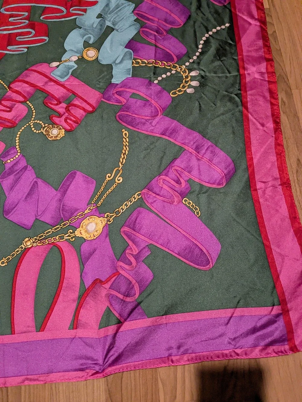 Large Vintage Hiroko Kapp Silk Scarf Vibrant 35in X 35.5 MIJ